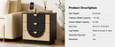 Nightstand with Charging Station, 28" Fluted & Modern Bedside Table