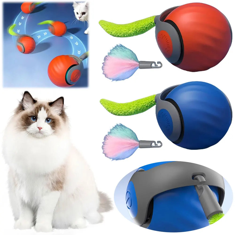Speedy Tail 2.0 Cat Toys,2025 New Generation Smart Interactive Cat Toy Ball,Two Speed Adjustment, Automatic Moving Cat Toy Ball