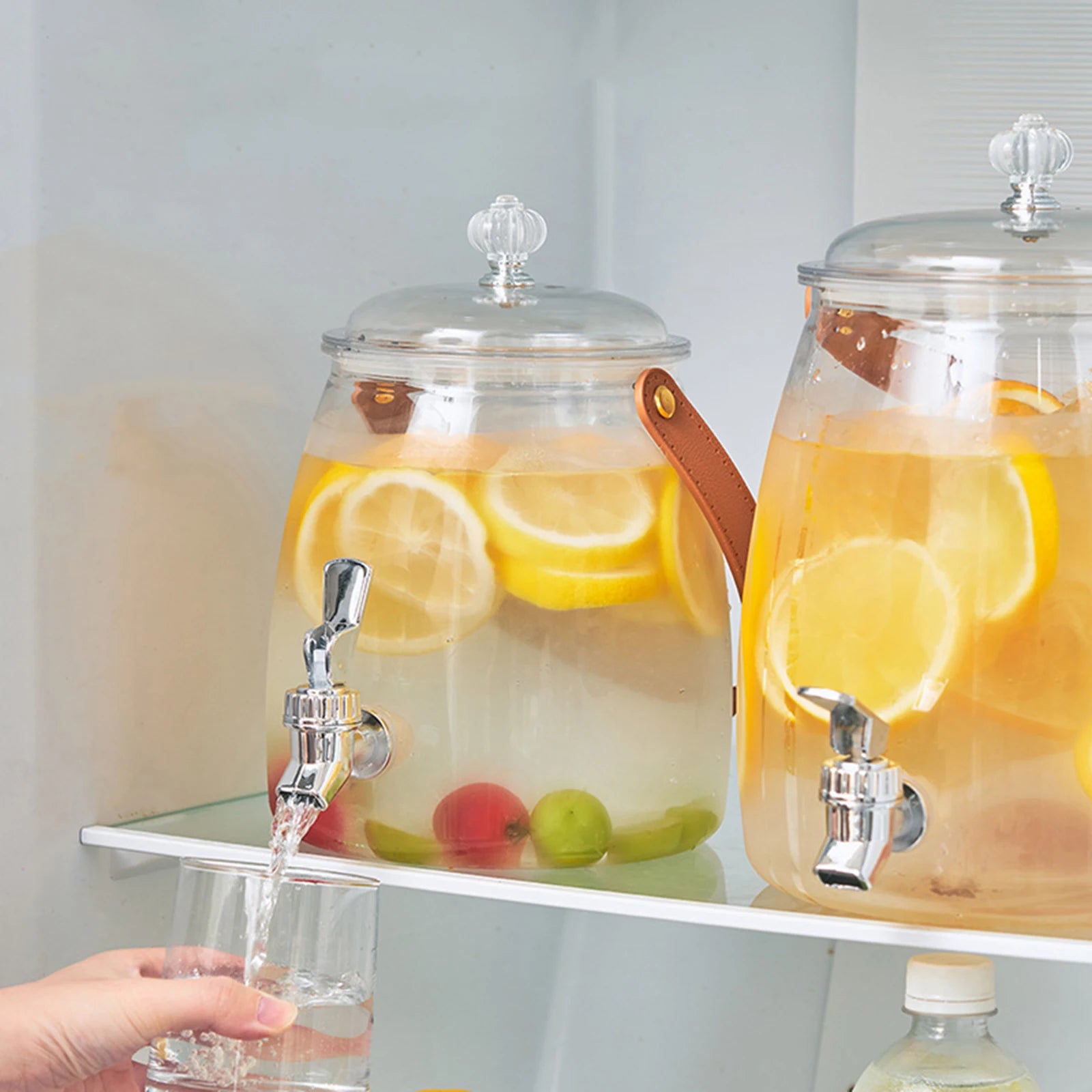 Beverage Dispenser with Spigot and Filter Clear Lemonade Stand Easy Flow Beverage Liquid Drink Container for Picnic Parties
