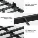 Floating Bed with LED, Charging Station, Metal Platform, Heavy Duty Steel Slats