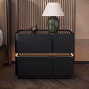 Modern Smart Bedside Table with Wireless Charging and Sensor Light Tempered Glass