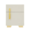 Electronic Lock Bedside Table with Safe Box, USB Charging Nightstand with LED Lights
