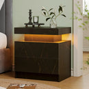 White Nightstand Modern Night Stand Bedroom Bedside Table with 2 Wood Drawers End Side Tables