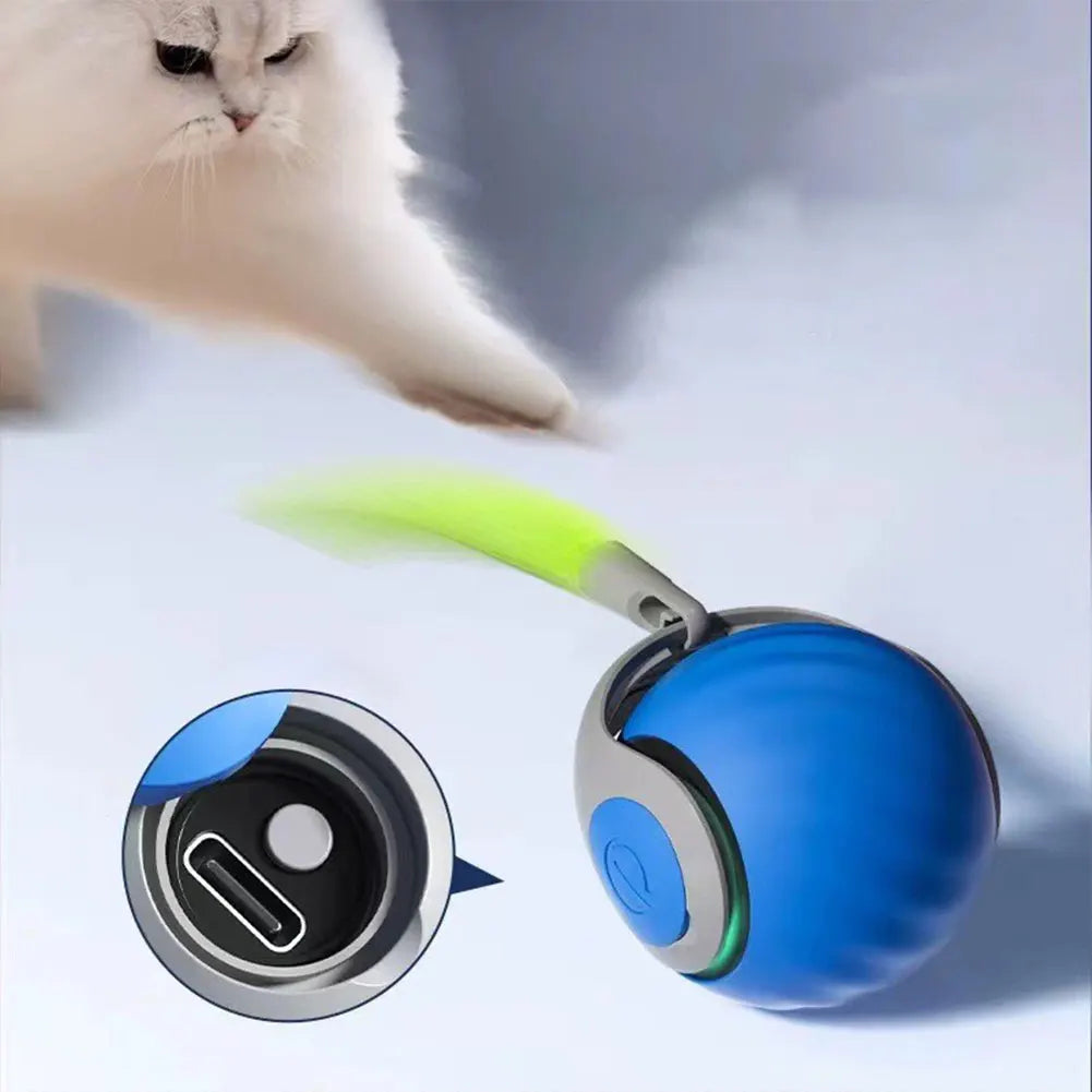 Speedy Tail 2.0 Cat Toys,2025 New Generation Smart Interactive Cat Toy Ball,Two Speed Adjustment, Automatic Moving Cat Toy Ball