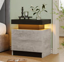 White Nightstand Modern Night Stand Bedroom Bedside Table with 2 Wood Drawers End Side Tables