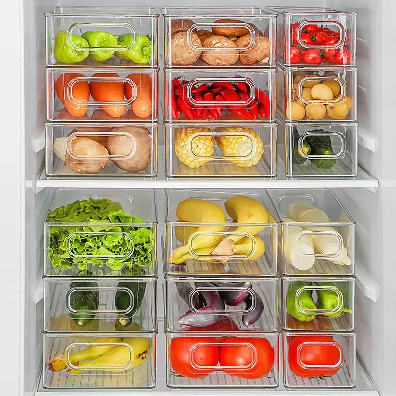 Refrigerator Organizer Bins with Handle