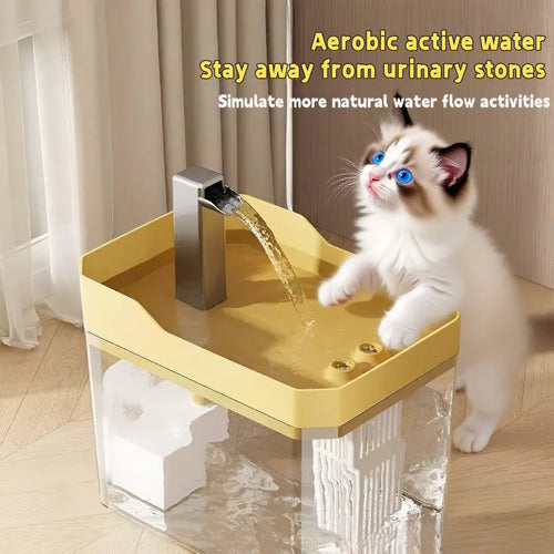 1.5L Cat Water Fountain Automatic Filter USB Pet Drinking Dispenser Live Water Circulation Fresh Flow for Cats and Small Dogs