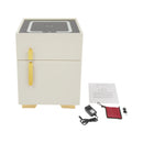 Electronic Lock Bedside Table with Safe Box, USB Charging Nightstand with LED Lights