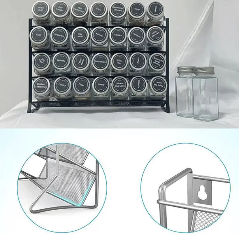 4-Tier Wall Spice Rack Organizer