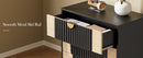 Nightstand with Charging Station, 28" Fluted & Modern Bedside Table