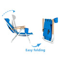 Portable High Strength Beach Chair with Adjustable Headrest Foldable