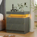 White Nightstand Modern Night Stand Bedroom Bedside Table with 2 Wood Drawers End Side Tables