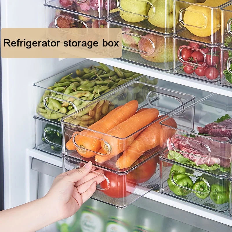 Refrigerator Organizer Bins with Handle