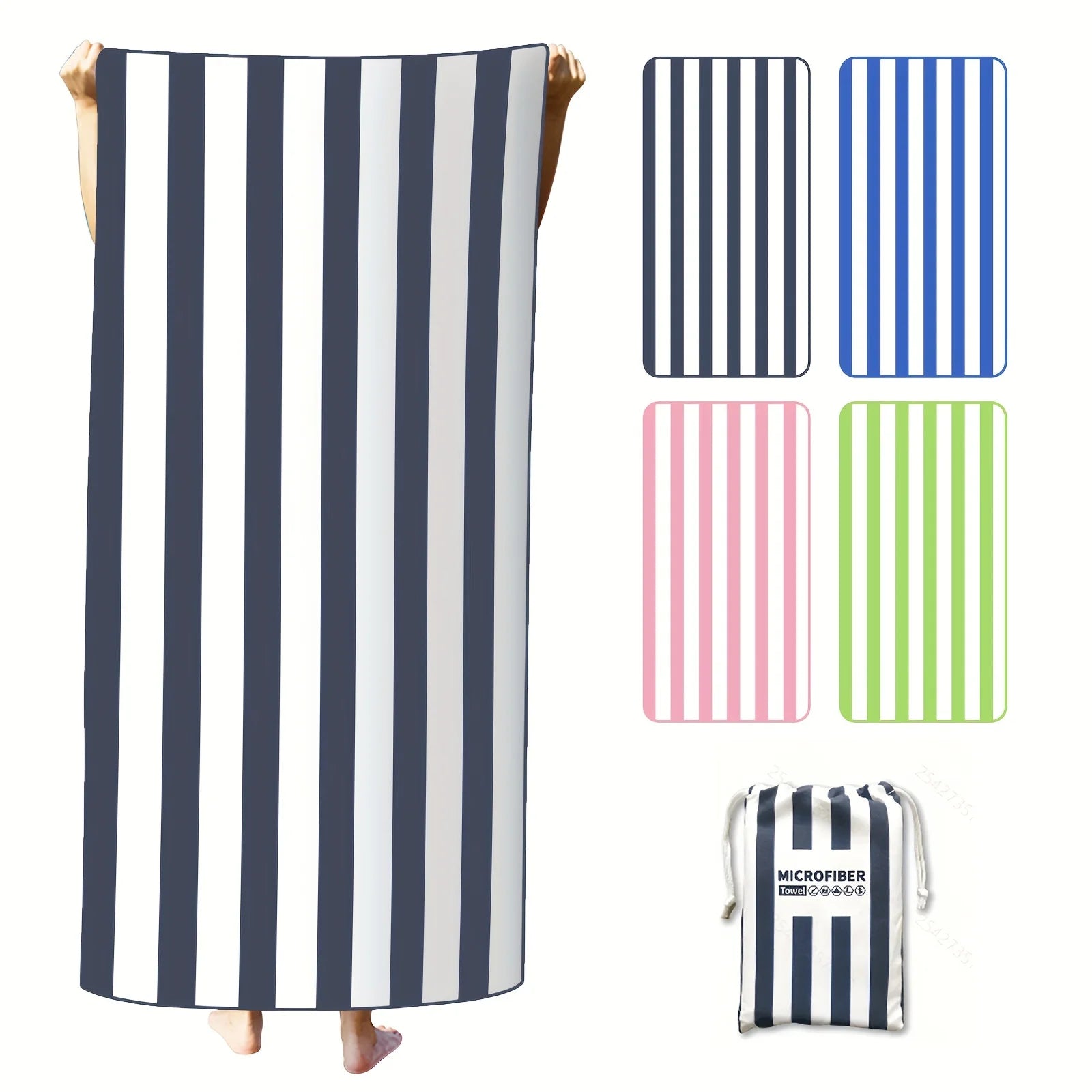 Microfiber Beach Towel Quick Drying Stripe