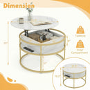 31. 5” Lift Top Coffee Table w/ Hidden Compartment & Side Shelves for Living Room