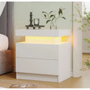 White Nightstand Modern Night Stand Bedroom Bedside Table with 2 Wood Drawers End Side Tables