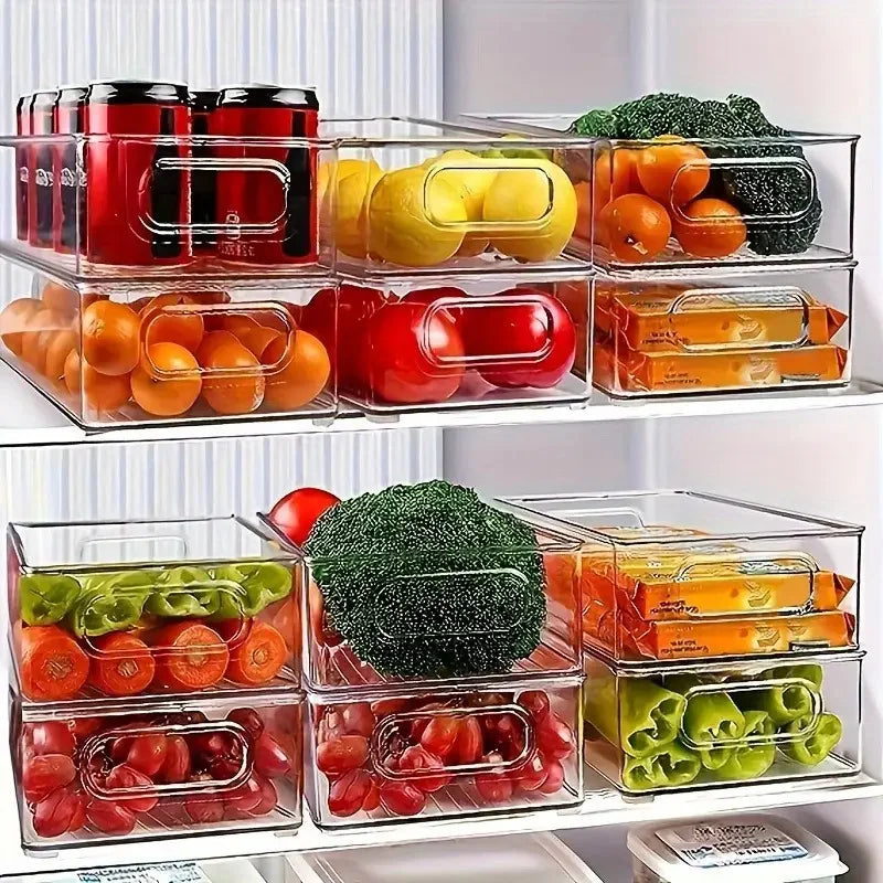 Refrigerator Organizer Bins with Handle