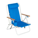 Portable High Strength Beach Chair with Adjustable Headrest Foldable