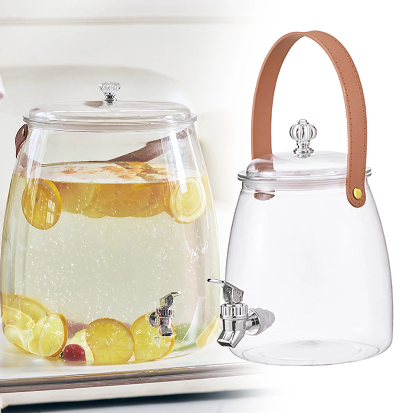 Beverage Dispenser with Spigot and Filter Clear Lemonade Stand Easy Flow Beverage Liquid Drink Container for Picnic Parties