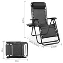 JHK Portable Zero Gravity Recliner Chairs Set of 2 Outdoor Garden Folding Lounge Chair