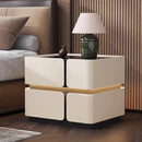 Modern Smart Bedside Table with Wireless Charging and Sensor Light Tempered Glass