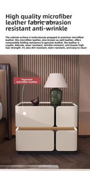 Modern Smart Bedside Table with Wireless Charging and Sensor Light Tempered Glass