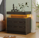White Nightstand Modern Night Stand Bedroom Bedside Table with 2 Wood Drawers End Side Tables