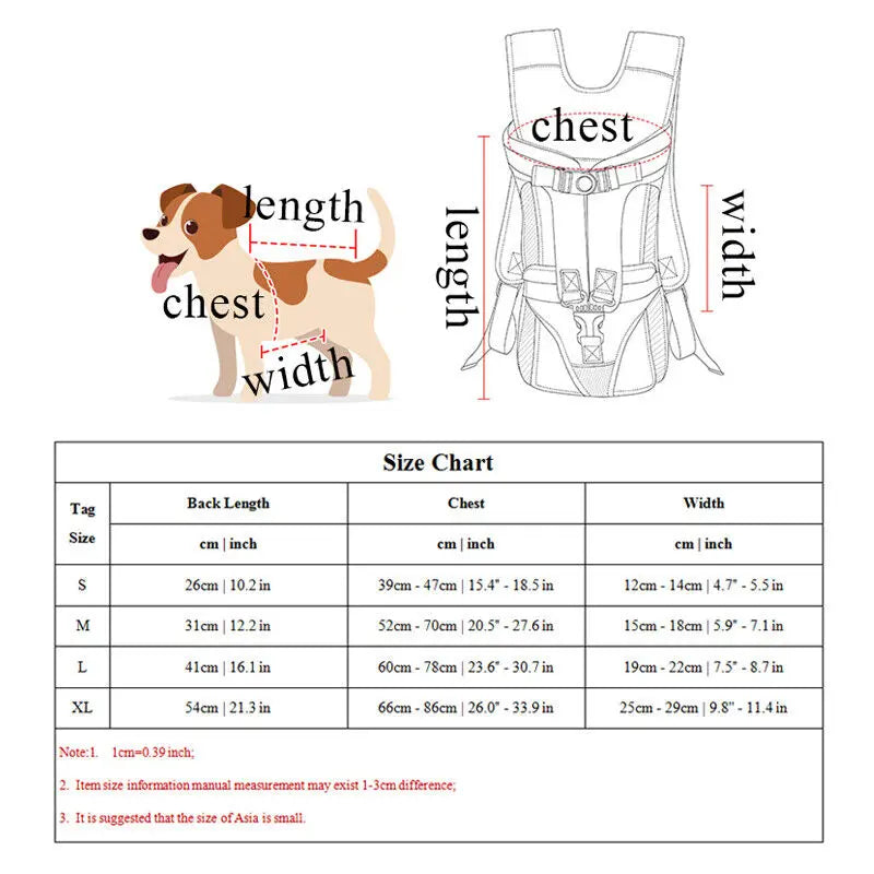 Pet Front Carrier Backpacks Ajustable Hands Free Dog Backpack
