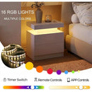White Nightstand Modern Night Stand Bedroom Bedside Table with 2 Wood Drawers End Side Tables