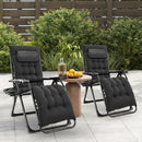 JHK Portable Zero Gravity Recliner Chairs Set of 2 Outdoor Garden Folding Lounge Chair