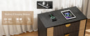 Nightstand with Charging Station, 28" Fluted & Modern Bedside Table