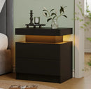White Nightstand Modern Night Stand Bedroom Bedside Table with 2 Wood Drawers End Side Tables