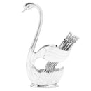 Coffee Dessert Spoon Set European  Elegant Swan Fruit Scoop Holder Decorative Tableware