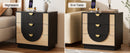 Nightstand with Charging Station, 28" Fluted & Modern Bedside Table