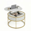 31. 5” Lift Top Coffee Table w/ Hidden Compartment & Side Shelves for Living Room