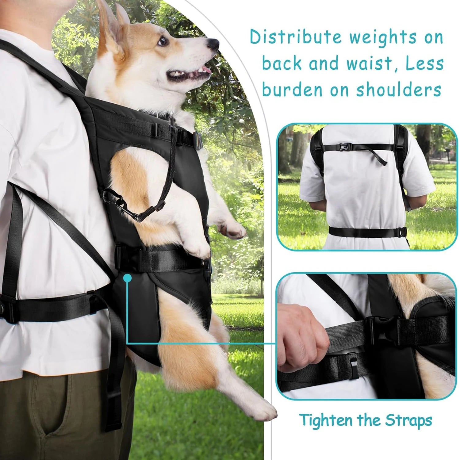 Pet Front Carrier Backpacks Ajustable Hands Free Dog Backpack