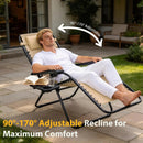 JHK Portable Zero Gravity Recliner Chairs Set of 2 Outdoor Garden Folding Lounge Chair
