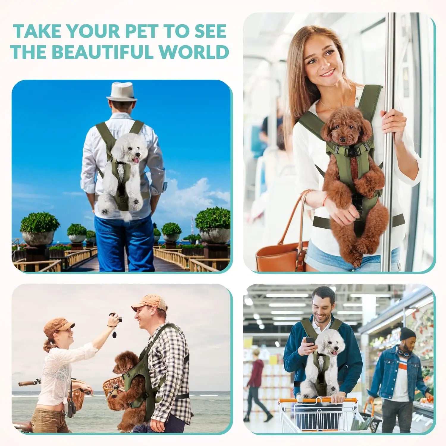 Pet Front Carrier Backpacks Ajustable Hands Free Dog Backpack