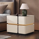Modern Smart Bedside Table with Wireless Charging and Sensor Light Tempered Glass