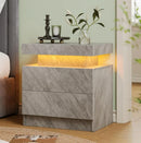 White Nightstand Modern Night Stand Bedroom Bedside Table with 2 Wood Drawers End Side Tables