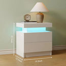 White Nightstand Modern Night Stand Bedroom Bedside Table with 2 Wood Drawers End Side Tables