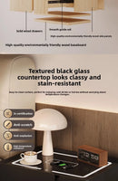 Modern Smart Bedside Table with Wireless Charging and Sensor Light Tempered Glass