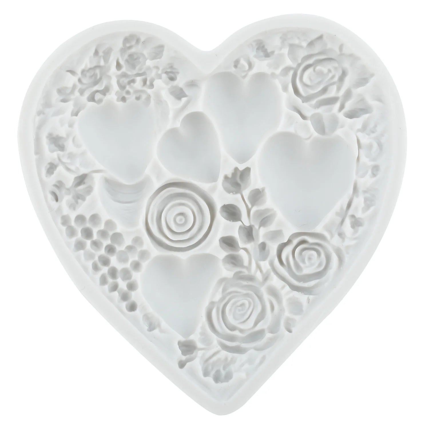 Love Heart Silicone Molds Rose Flower Fondant Cake Decorating Tools Cupcake Topper Chocolate Candy Craft Gum Paste Polymer Clay